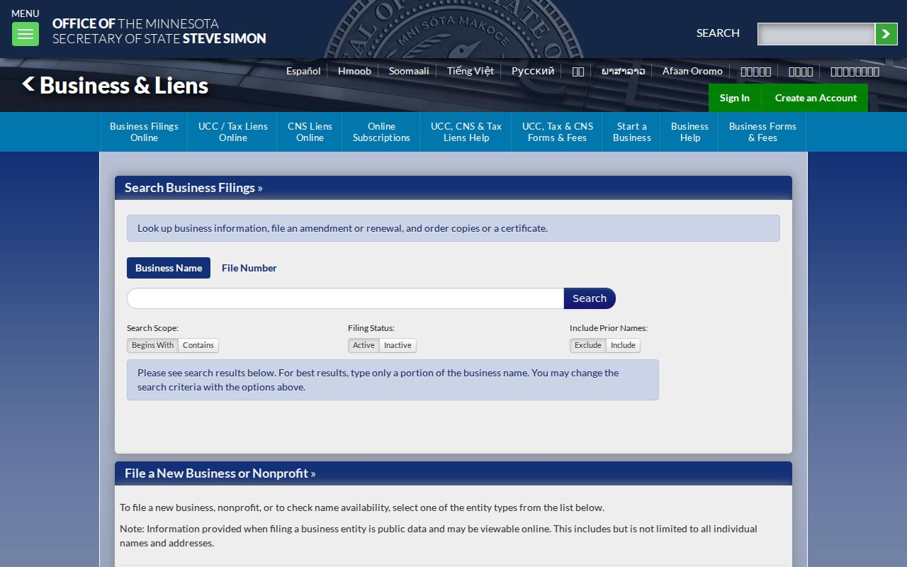 Ramsey residents directory Minnesota business search interface